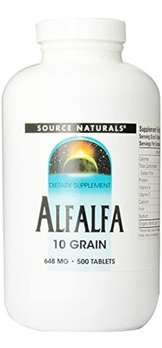 Source Naturals Alfalfa 10 grano 648 mg Sn0202 1, 1