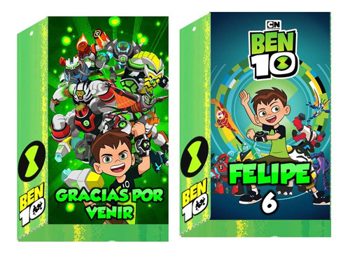 10 Bolsitas Golosinersa Con Cordon Ben 10 Superheroes 