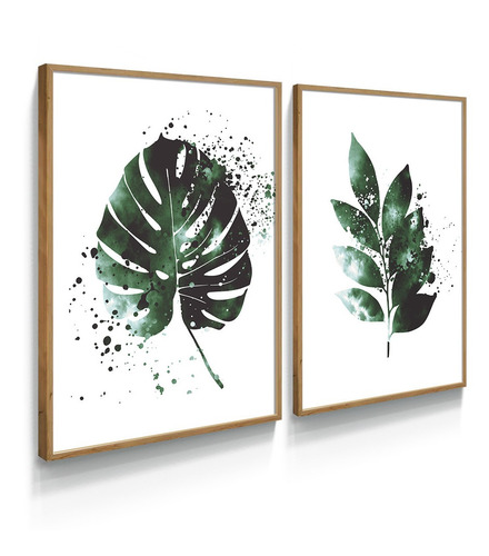 Quadro Decorativo Ramo Folha Costela Adão Sala Hall
