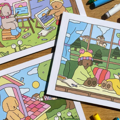 Livro De Colorir Personagens Caderno Capa Dura