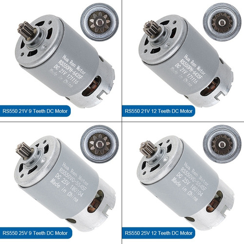 Motor Dc Rs550 18v 19500 Rpm Com 11 Dentes De Duas Velocidad