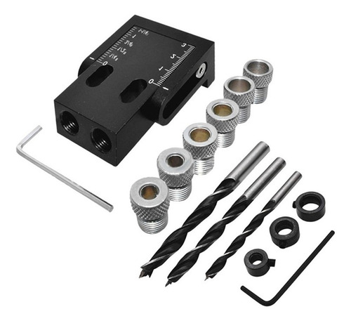 Juego De Sistema Pocket Hole Jig Drill Hole, 15 Piezas, Broc