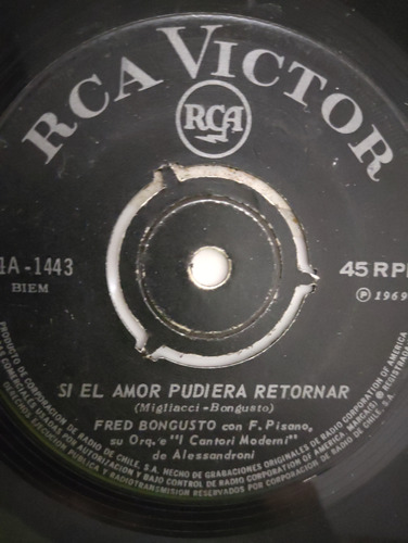 Vinilo Single De Fred Bongusto Si El Amor Pudiera (ac152