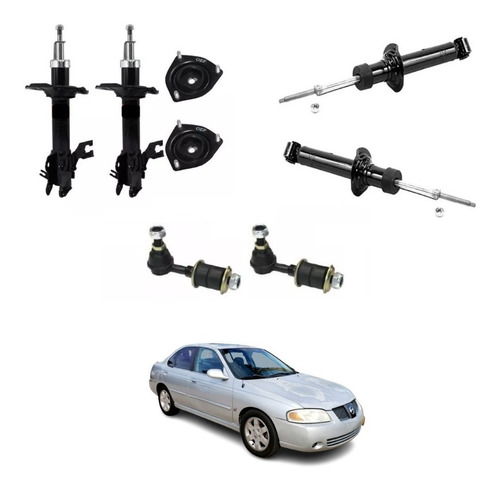 Kit Amortiguadores Bases Y Tornillos Sentra 2002 Al 2006