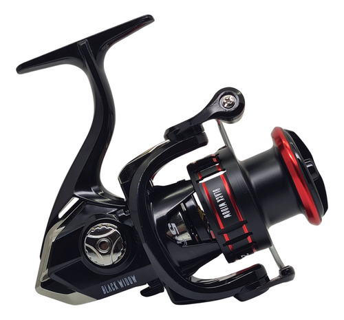 Reel Frontal Caster Black Widow 2006 Spinning 6 Rulemanes Color Negro/rojo