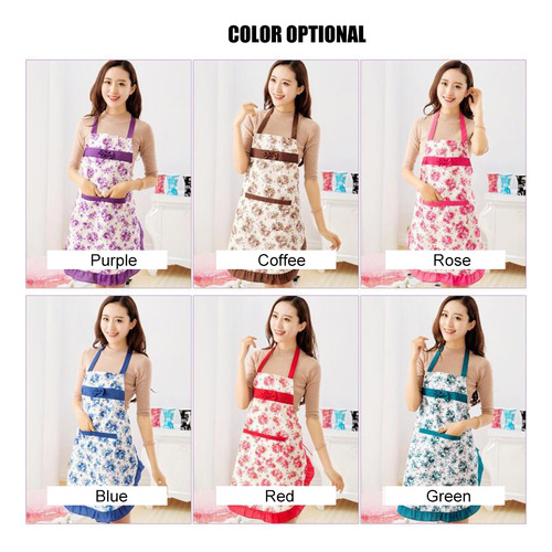 Delantal Tipo Babero Flow Lace Con Bolsillos Para Cocinar Y