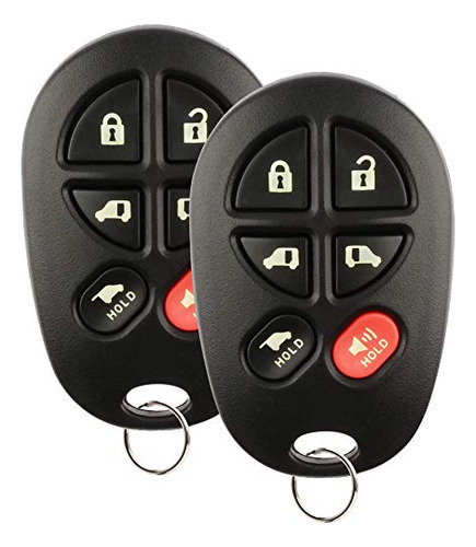 2x  Remote Key Fob 6btn Van For Toyota (gq43vt20t)