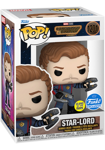 Funko Pop! Star Lord Glow 1201 Exclusive Guardians Of Galaxy