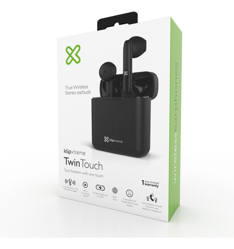 Klip Xtreme Twintouch Con Estuche De Carga Asistente - Ipx4