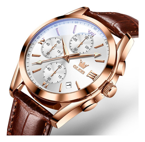 Relojes Olevs Three Eyes Chronograph Quartz Para Hombre