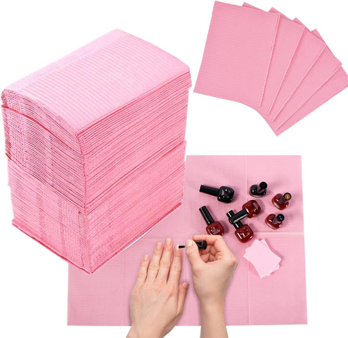Desechables Toallas Para Limpiar Uñas De Tres Capas Rosa