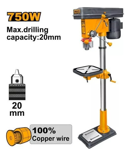 Taladro De Banco 750w 50/64 Embobinado De Cobre.