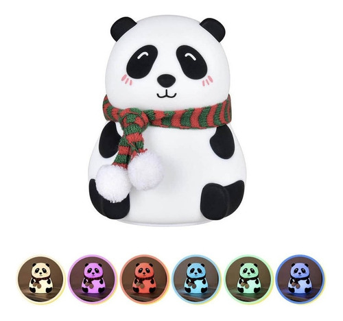 Lámpara Led Suave Panda Luz Nocturna Niños Infantiles