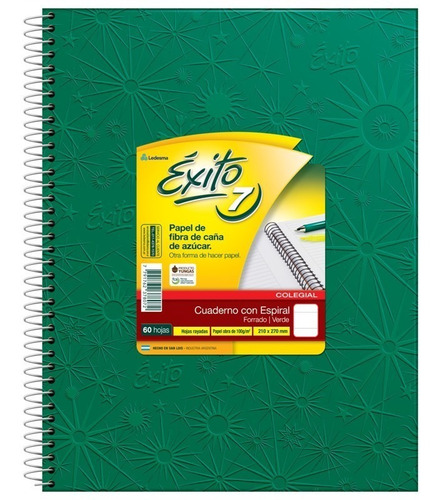 Cuaderno Exito E7 Espiralado 60 Hojas Rayado Verde