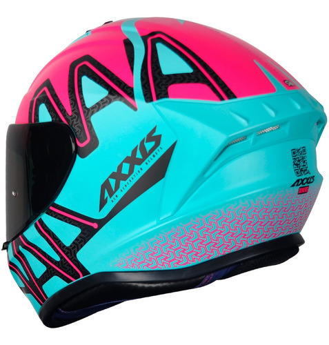 Imagem 8 de 9 de Capacete Axxis Draken Dekers Tifany Rosa Fechado Lançamento