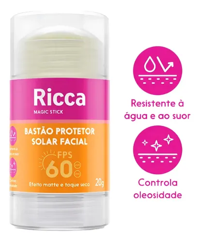 Bastão Facial Protetor Solar Fps60 Ricca