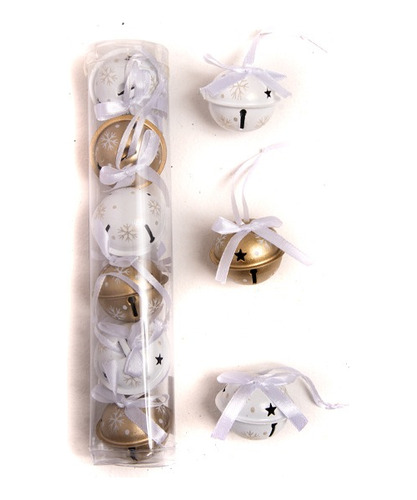 Adorno Navidad Colgante Set X6 Cascabeles Metal 4.5cm