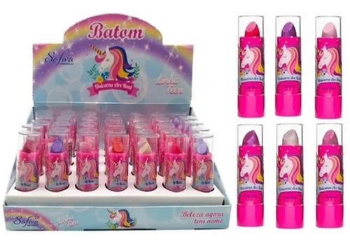 Box 6 Batons Unicórnio Safira Teen Infantil Lucre 100%