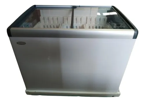 Freezer Tapa De Vidrio Kuma 336 Litros Con Luz Led