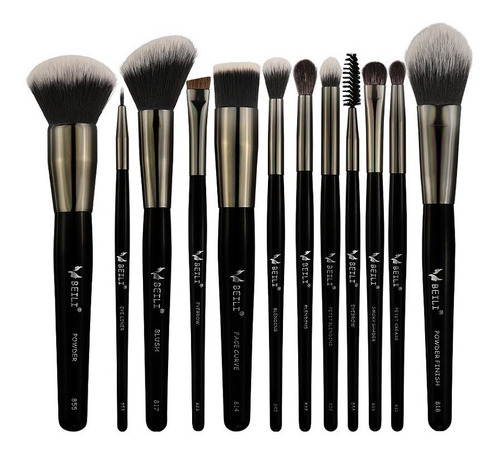 Set 12 Brochas Para Rostro Y Ojos Pelo Mixto Beili