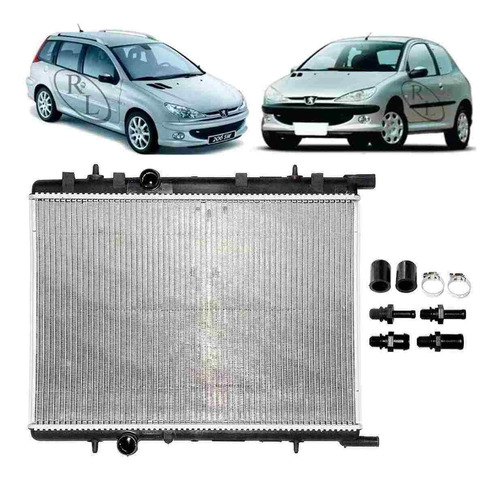 Radiador Peugeot 206 1.0 16v Gasolina 2001 2002 2003 Brasado