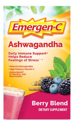 Emergen-c Mezcla De Bebida Ashwagandha De Vitamina C, Suple.