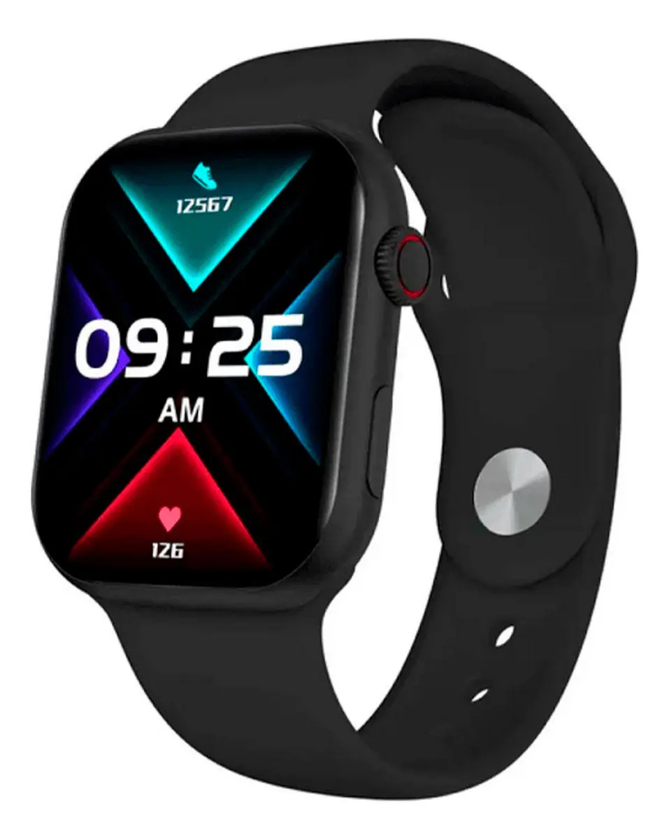 Smartwatch S12 Ultra Max Relógio Inteligente / Esportivo Caixa Laranja Pulseira Cinza Bisel Prateado Desenho Da Pulseira Lisa