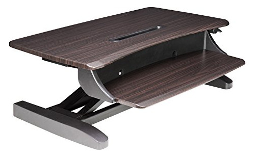 Compact Sit Stand Desk Converter Chocolate Lift101 Choc...