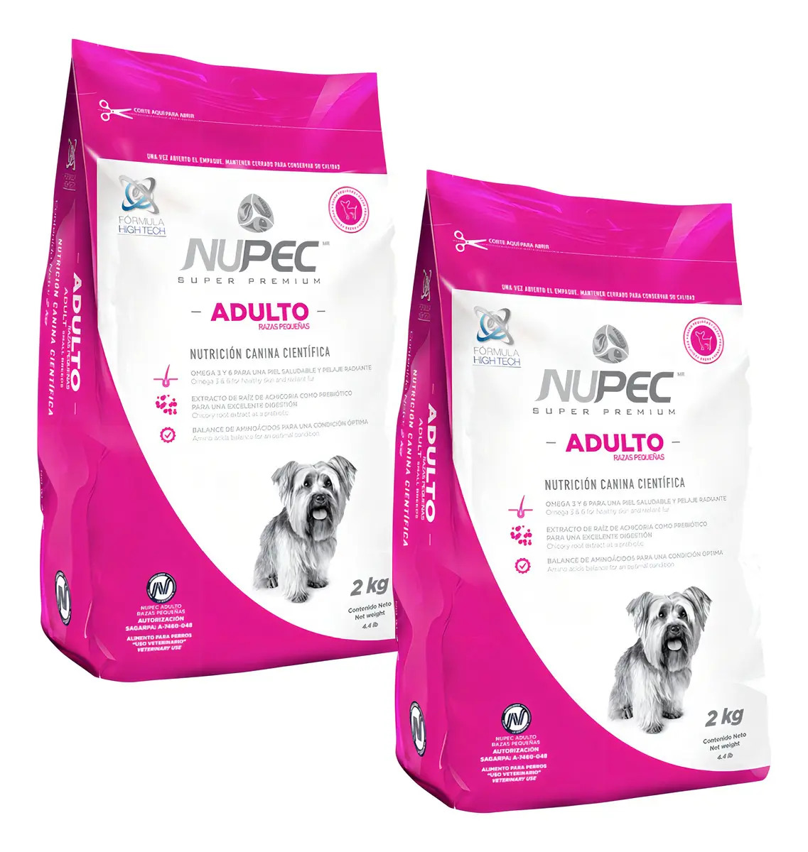 Pack 2 Croquetas 2kg Nupec Adulto Razas Pequeñas 4kg Total