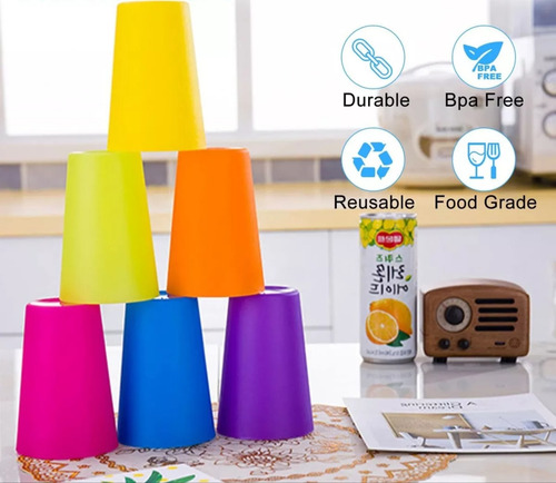 Set De Vasos Plastico Reutilizables De Fiesta X12
