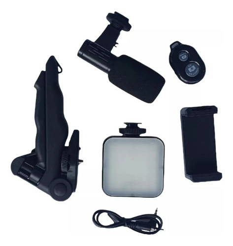 Kit De Grabación Con Micrófono Luz Led Y Soporte Tripode