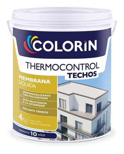 Colorin Thermocontrol Techos Poliuretano Impermeable X 4