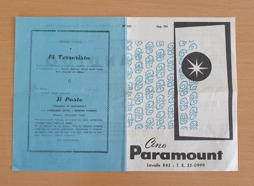 Programa Cine Paramount - Candido Año 1962 