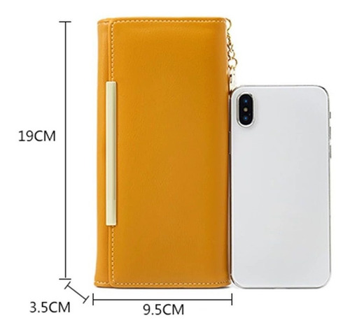 Billetera Porta Celular Dama Monedero Mujer Eco Cuero Pierre