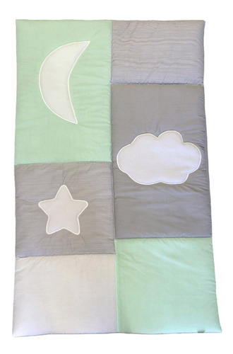 Edredon Para Cuna 95x140 Cary Unisex Diseño Costurado 1 Pza Color Gris