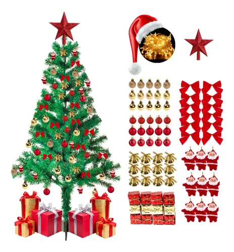 Arvore Natal Grande Decorada Completa 150cm Com Pisca Luxo