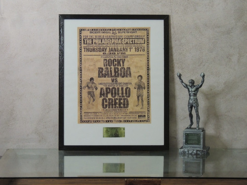 Cuadro Vintage 40x50 Afiche Pelea Rocky Vs Apollo C/ Vidrio