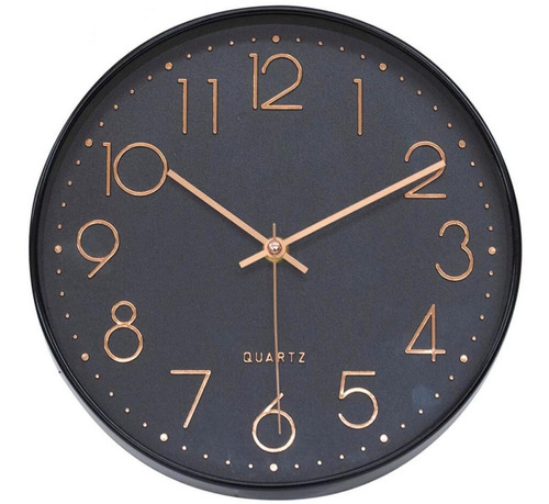 Relógio Parede Preto 25x25cm