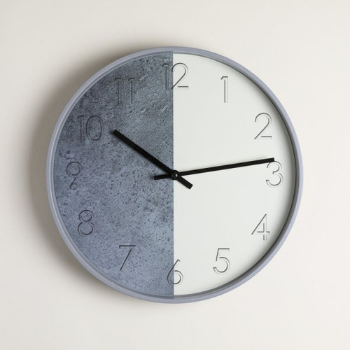 Reloj De Pared Moderno Minimalista Grande 30cm White & Gray