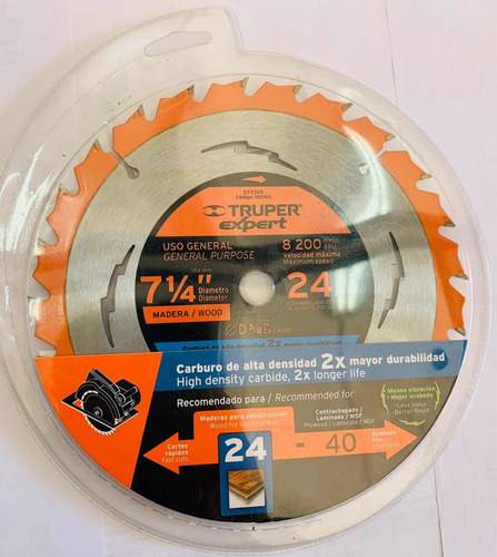 Disco De Madera Para Sierra Circular De 7 1/4 Truper