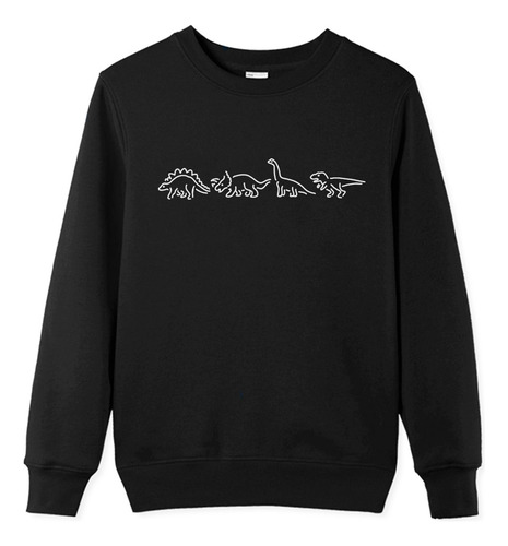 Sudadera Dinos Triceratops Dinosaurios Unisex Sin Gorro Moda