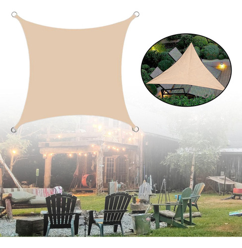 Toldo De Vela De Sombra Impermeable Para 2x2m Beige