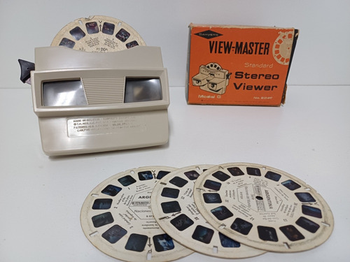 7k Antiguo Visor View Master Vintage Con 3 Discos