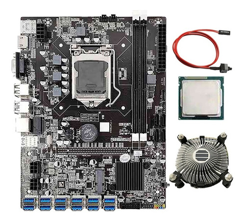 Placa Madre B75 Btc Para Minería Con Cpu G530/g630, Ventilad