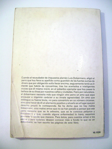 El Perro Doberman Cria Adiestramiento Libro Bucholz Boedo (Usado)