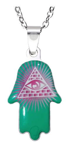 Dije Mano Ojo Iluminatis + Cadena 30% De Descuento Promo