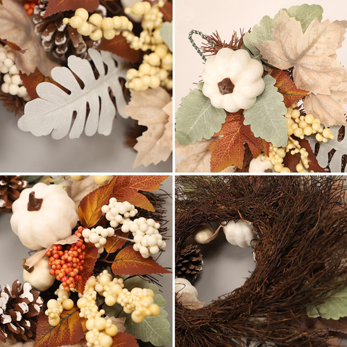 Decoración De Corona De Otoño Corona De Hojas De Arce Otoñal