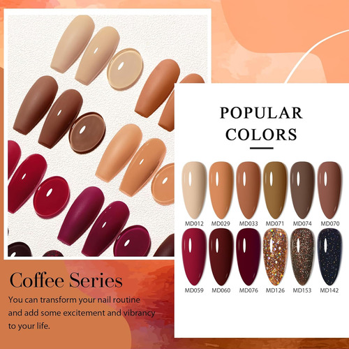Juego De Esmaltes De Uñas De 12 Colores Para Otoño E Inviern