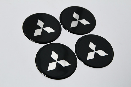 Adesivo Emblema Resinado Roda Mitsubishi 58mm Cl3 Fk Cor Preto