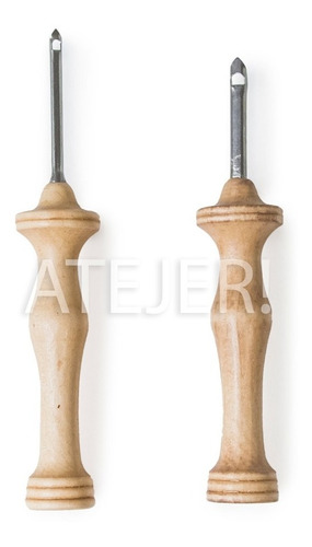 Imagen 6 de 8 de Agujas Para Bordar Lana Mango Madera Marca Cbx X 2 Medidas